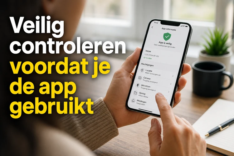 Veilig controleren voordat je de app gebruikt