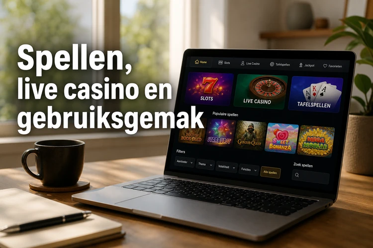 Spellen, live casino en gebruiksgemak